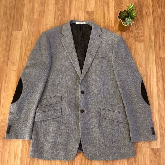 Joseph Abboud Tollegno 1900 100% Cashmere Gray Blazer Sport Jacket MENS SZ 42L - Picture 1 of 14